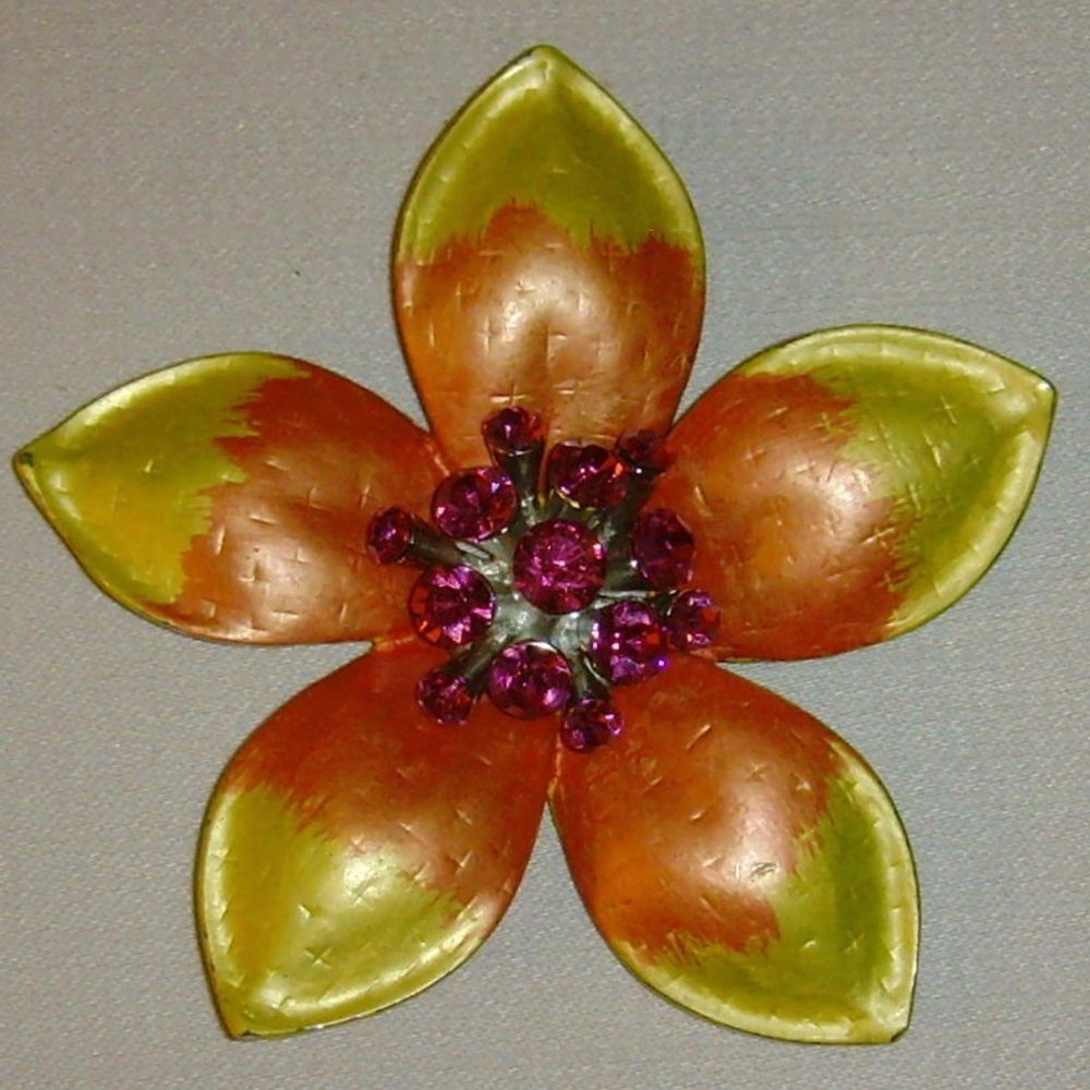 Five Petal Metal Flower Belt Buckle